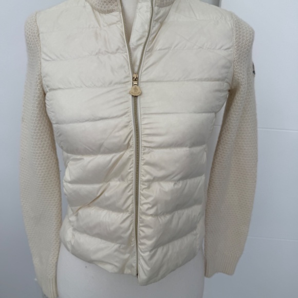 Moncler Girls Off White Puffer Winter Ski Fall Zip Jacket